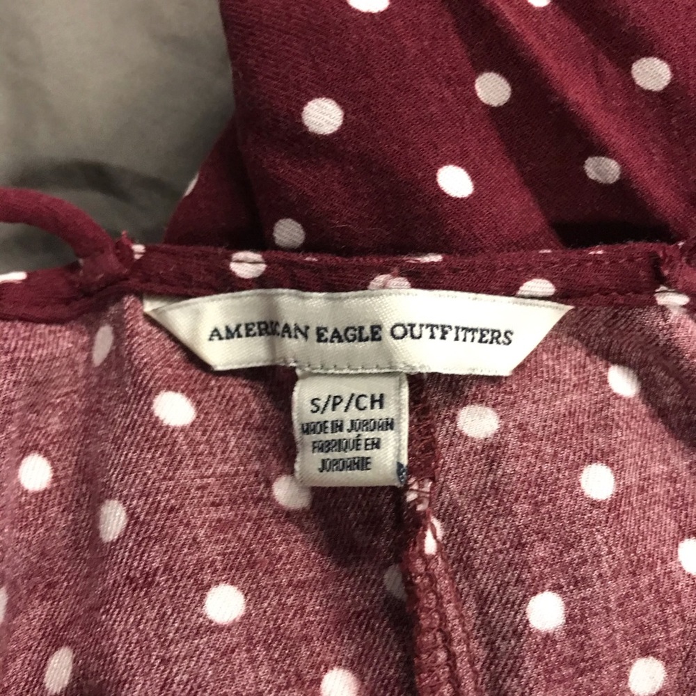 American Eagle Burgundy Dress w Polka Dots- Size S - Picture 4 of 5